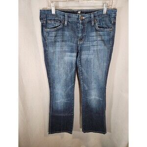 7 For All Mankind Jeans Women 30 Blue Denim A Pocket Stretch Bootcut Flare 33x31